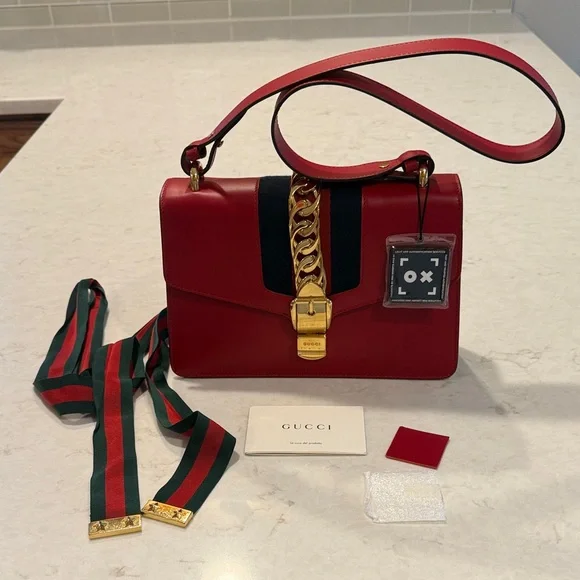 ***SOLD*** GUCCI Calfskin Small Sylvie Shoulder Bag w\COA - Picture 12 of 16